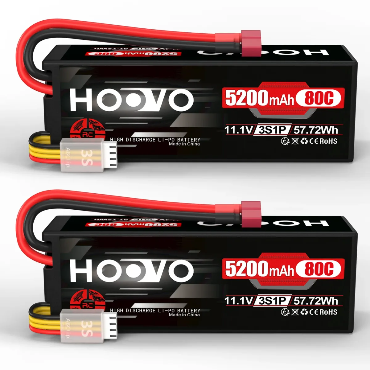 Batterie LiPo 3S 5200 mAh, lot de 2