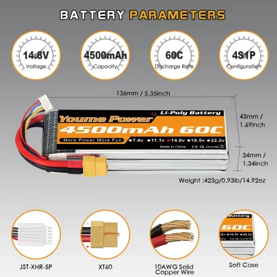Batterie Lipo 4S 4500 mAh pour modèle réduit RC – image 2