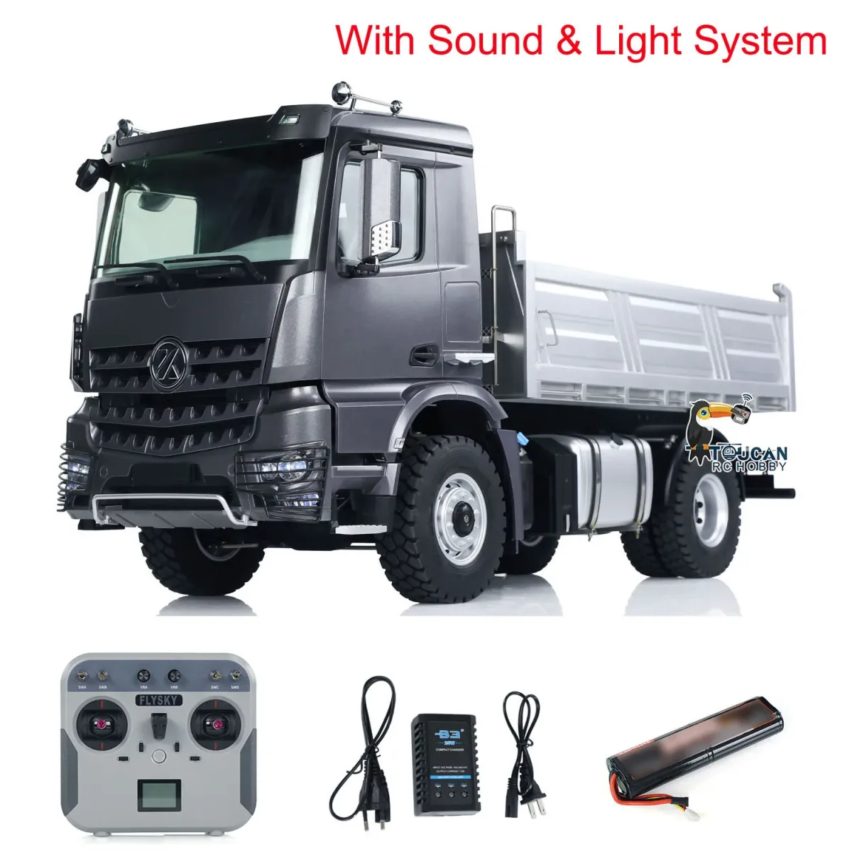 Camion benne télécommandé 4x4 à l'échelle 1:14