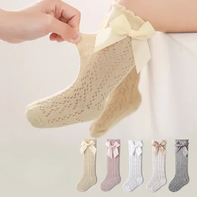 Chaussettes bébé fille coton à nœud – image 2