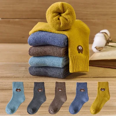 Chaussettes en peluche enfant, lot de 5 – image 3