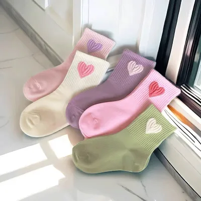 Chaussettes mi-mollet enfant, lot de 5 paires