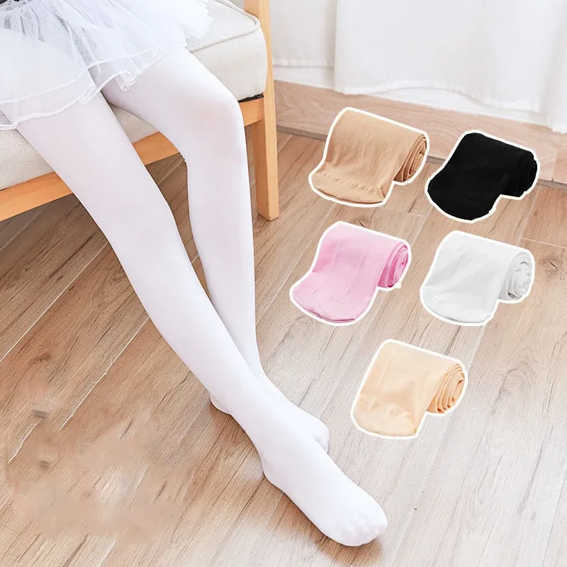 Collants de danse blancs pour fille