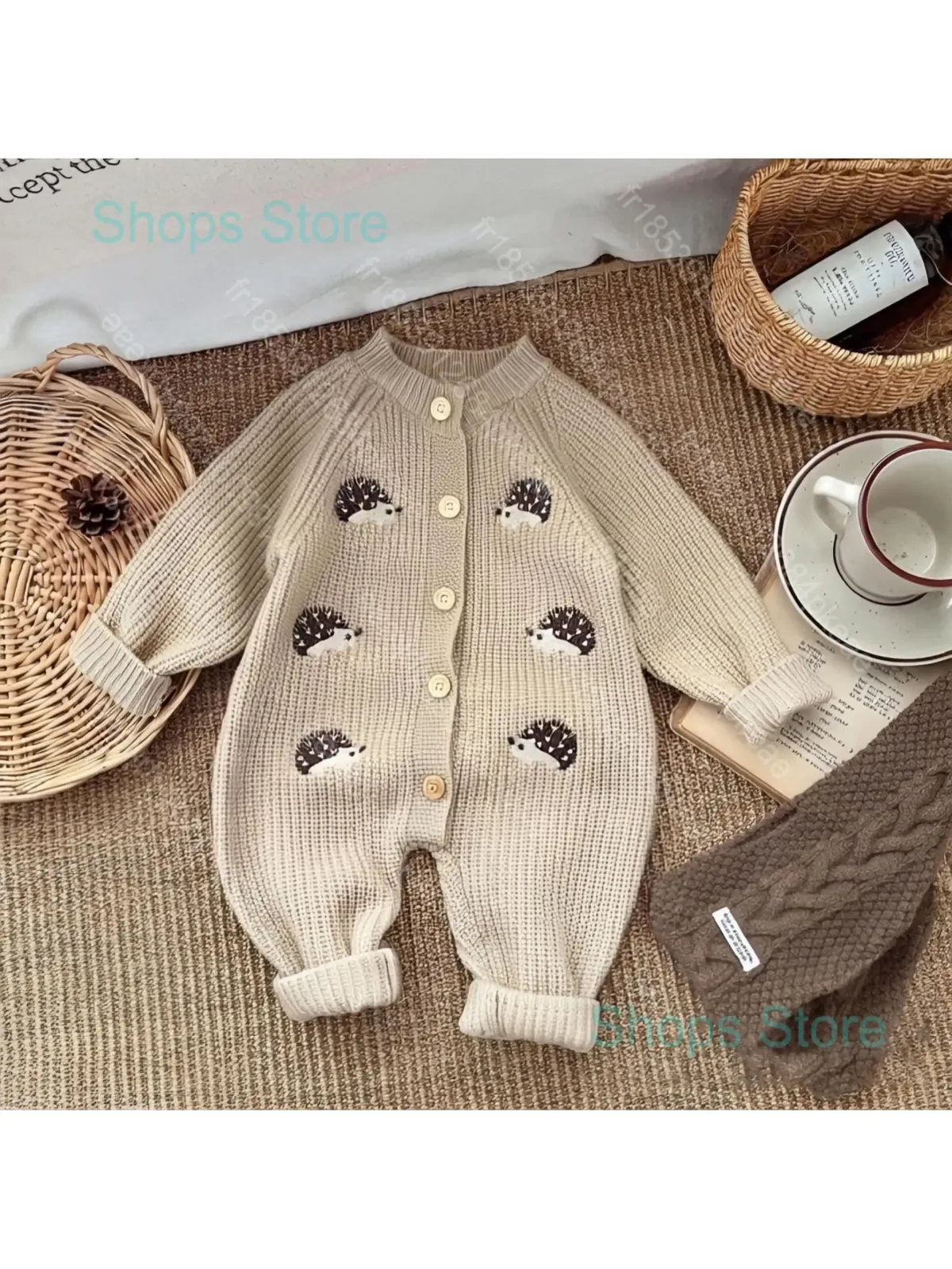Combinaison tricotée bébé en coton