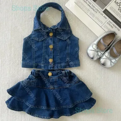 Ensemble fille 2 pièces en jean, été – image 3