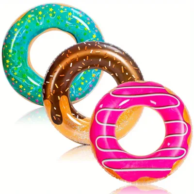 Lot de 3 bouées donut à paillettes