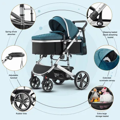 Poussette 3 en 1 pliable pour nouveau-né – image 2
