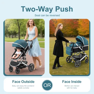 Poussette 3 en 1 pliable pour nouveau-né – image 3