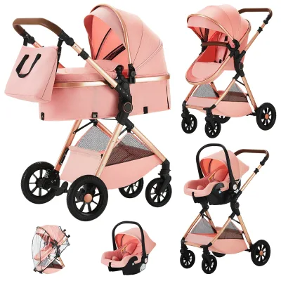 Poussette 3 en 1 pliable réversible